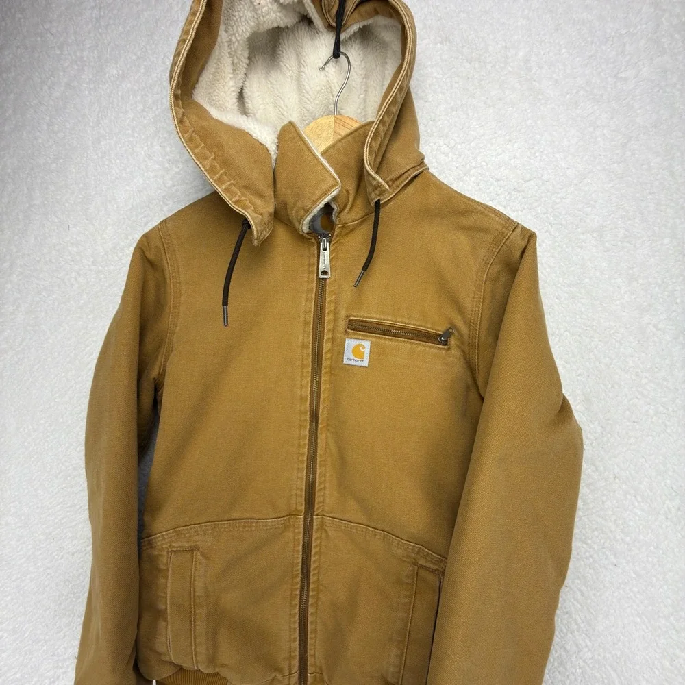 Carhartt Wildwood Jacket Sherpa Lined Womens XS Wildwood 100815 211 Brown - Picture 14 of 15